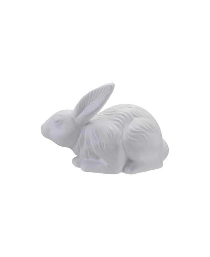 Stoneware Rabbit Shaped Lamp with Inline Switch in Bisque White