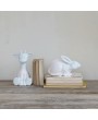 Stoneware Rabbit Shaped Lamp with Inline Switch in Bisque White