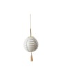 Vintage Art Glass Pendant Lamp with Tassel in Grey & Cream