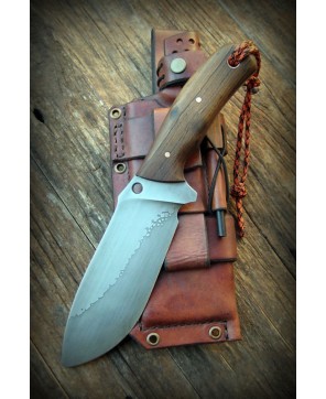 Bushcraft Knife with Leather Sheath & Ferro Rod