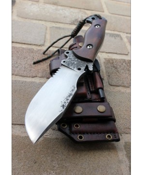 Handmade Hunting Knife with Sheath & Firestarter