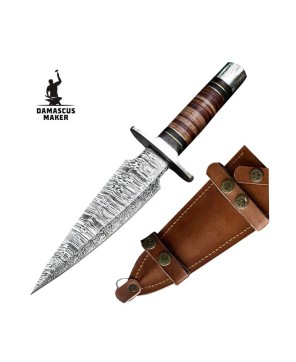 Custom Damascus Dagger – Hand Forged with Elegant Twist