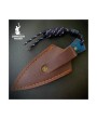 Handmade Mokuti Damascus Dagger – Sharp Edge with Leather Sheath
