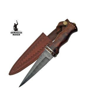 Damascus Sgian Dubh Scottish Dirk Knife