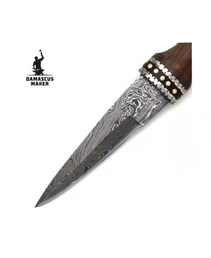 Damascus Sgian Dubh Scottish Dirk Knife