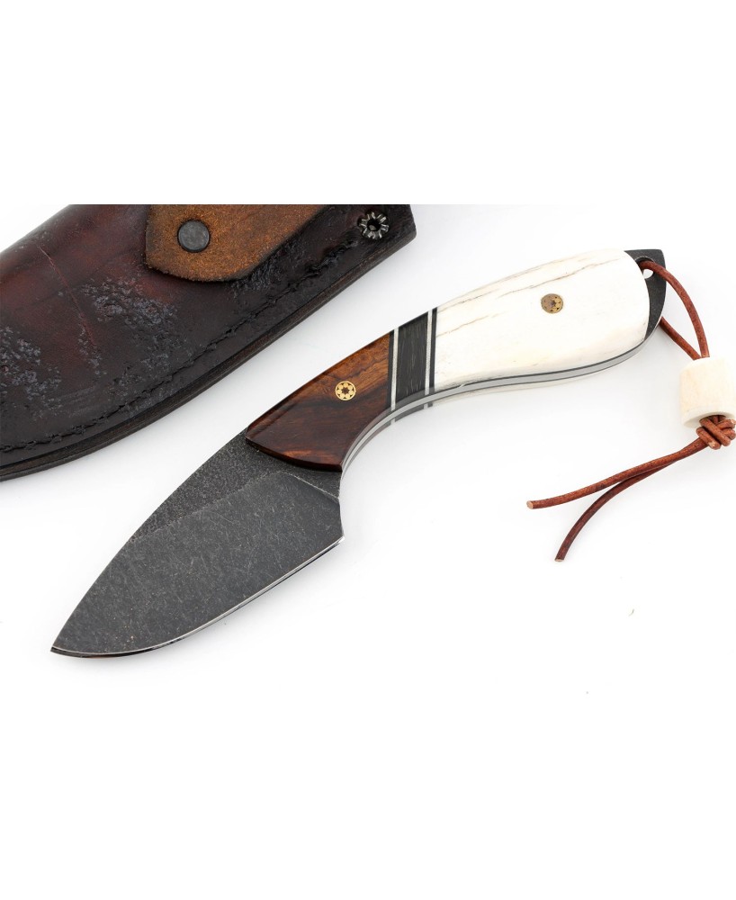 Skalpr Drop Point Knife – Elk Antler & Ironwood Handle
