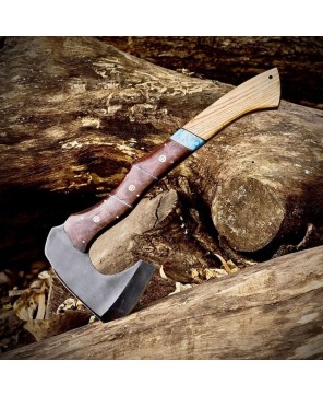 Handmade Forged Bushcraft Axe – 15.2" High Carbon Steel Blade