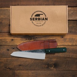 Hand Forged Chef Knife Serbian – Carbon Steel Blade