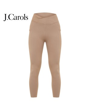 J.Carols® Brown Sculpt Ruched Bum Pocket Detail Gym Leggings - Elevate Your Athleisure Game