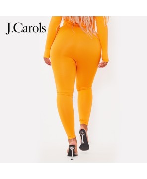 J.Carols® Bold Orange Gym Leggings for Women - Fashion and Comfort Combined