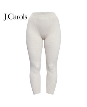 J.Carols® Oatmeal Acid Wash Seamless Rib High Waist Gym Leggings