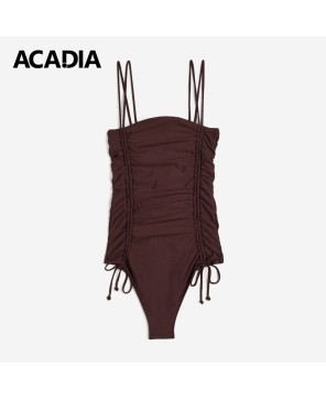 Acadia® Stunning Dark Brown High Leg Swimsuit