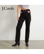 J.Carols® Black Cutout Straight Leg Jeans – Edgy High-Rise Denim