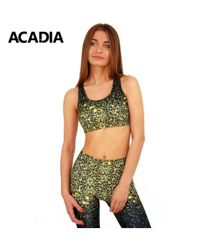 Acadia® Black & Gold Glitter Print Leggings Yoga Pants - Women