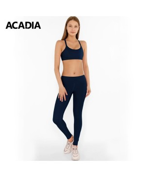 Acadia® Navy Blue Cassi Side Pockets Workout Leggings for Women