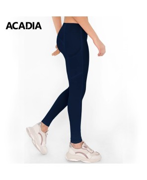 Acadia® Navy Blue Cassi Side Pockets Workout Leggings for Women