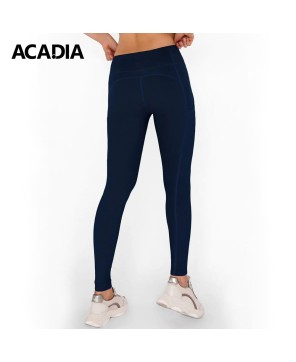 Acadia® Navy Blue Cassi Side Pockets Workout Leggings for Women