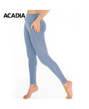 Acadia® Sky Blue Cassi Mesh Pockets Workout Leggings - Women