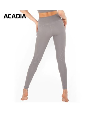 Acadia® Silver Grey Cassi Mesh Pockets Workout Leggings Yoga Pants for Women