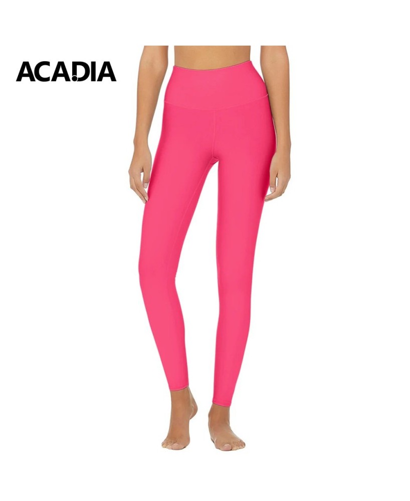 Acadia® Neon Pink Lucy Bright Performance Leggings - Women's Yoga Pants