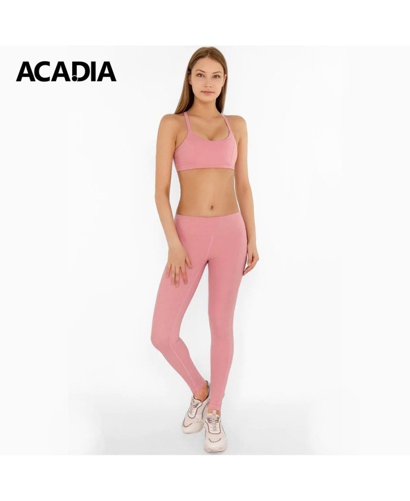 Acadia® Dusty Pink Cassi Side Pockets Workout Leggings - Women