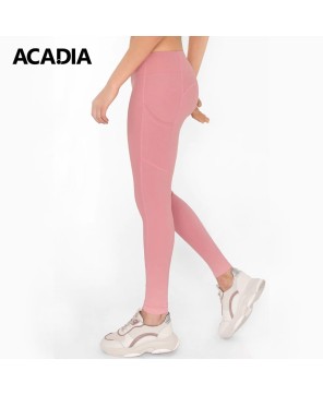 Acadia® Dusty Pink Cassi Side Pockets Workout Leggings - Women