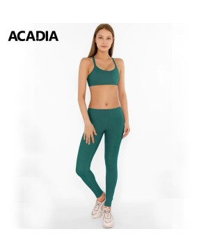 Acadia® Emerald Green Cassi Side Pockets Workout Leggings - Women's Activewear