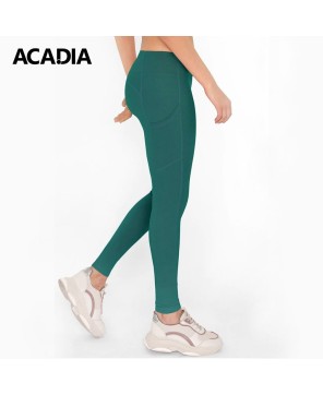 Acadia® Emerald Green Cassi Side Pockets Workout Leggings - Women's Activewear