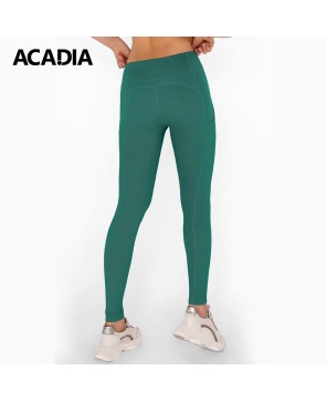 Acadia® Emerald Green Cassi Side Pockets Workout Leggings - Women's Activewear