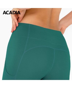 Acadia® Emerald Green Cassi Side Pockets Workout Leggings - Women's Activewear