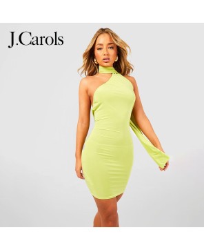 J.Carols® Slinky Neck Drape Tie Mini Dress: Chic & Stylish