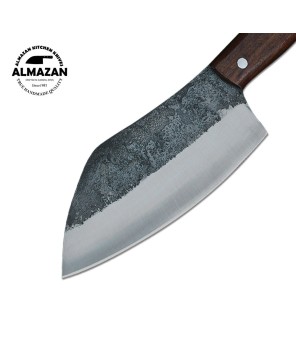 Almazan® Handmade Cleaver Chef and Skinning Knife Set with Leather Sheaths