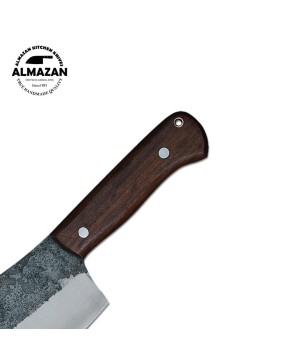 Almazan® Handmade Cleaver Chef and Skinning Knife Set with Leather Sheaths