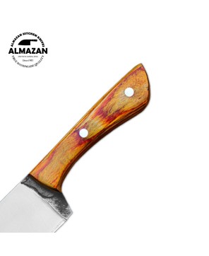 Almazan® Handmade Cleaver Chef and Skinning Knife Set with Leather Sheaths