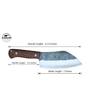 Almazan® Handmade Cleaver Chef and Skinning Knife Set with Leather Sheaths