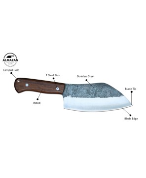 Almazan® Handmade Cleaver Chef and Skinning Knife Set with Leather Sheaths