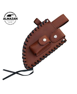 Almazan® Custom Handmade Serbian Bushcraft and Camping 2 pcs Knife Set with Leather Sheaths