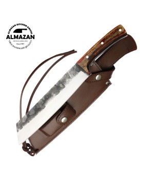 Almazan® Handmade Serbian Bushcraft and Camping Knife Set with Leather Sheaths