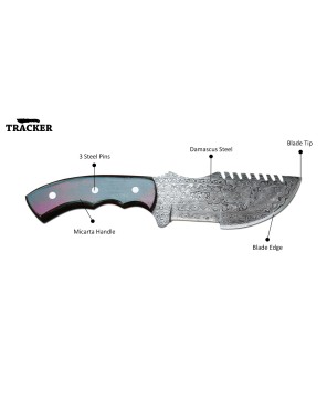 Tracker® Damascus Steel Knife Set with Micarta Handle