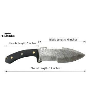 Tracker® Damascus Steel Knives Set with Leather Sheath