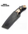 Tracker® Handmade Damascus Steel Camping Tracker Knife Set - Unique Designs, Bone and Wood Handles, Leather Sheath