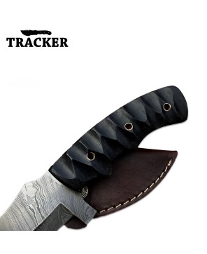 Tracker® Handmade High Quality Damascus Steel, Tracker Knives 2 Pcs Set With Leather Sheath