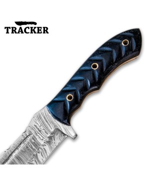 Tracker® Handmade High Quality Damascus Steel, Tracker Knives 2 Pcs Set With Leather Sheath