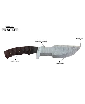 Tracker® Handmade High Quality Damascus Steel, Tracker Knives 2 Pcs Set With Leather Sheath