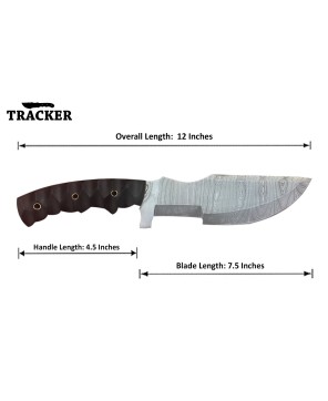 Tracker® Handmade High Quality Damascus Steel, Tracker Knives 2 Pcs Set With Leather Sheath