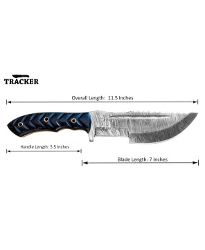 Tracker® Handmade High Quality Damascus Steel, Tracker Knives 2 Pcs Set With Leather Sheath