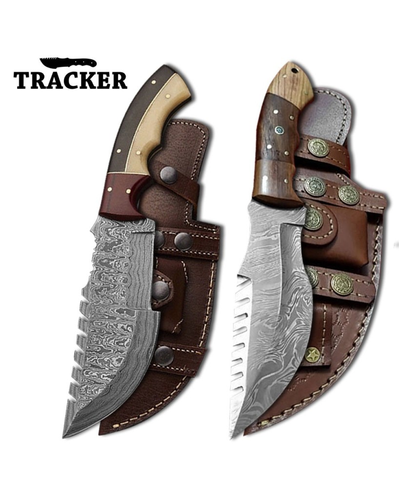 Tracker® Handmade Damascus Steel Tracker Knife 2 Pcs Set