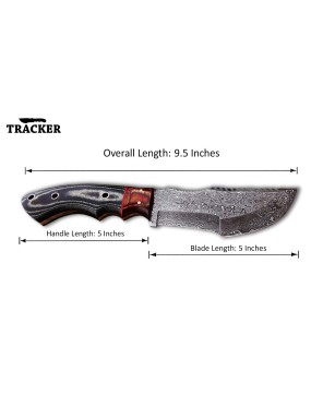 Tracker® Hand Forged Best Damascus Steel Tracker 2 Pcs Knife Set