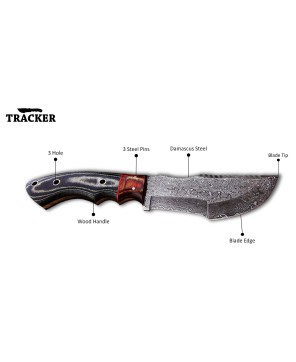 Tracker® Hand Forged Best Damascus Steel Tracker 2 Pcs Knife Set