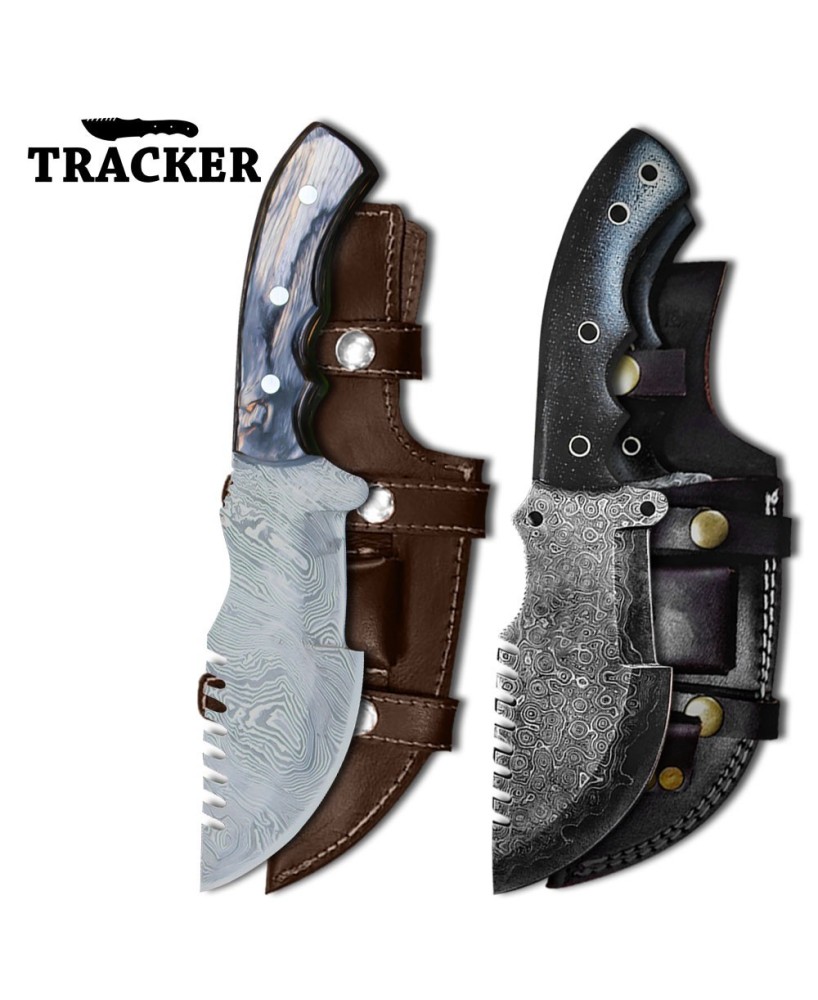 Tracker® Outdoor Handmade Damascus Steel Camping Knives Set